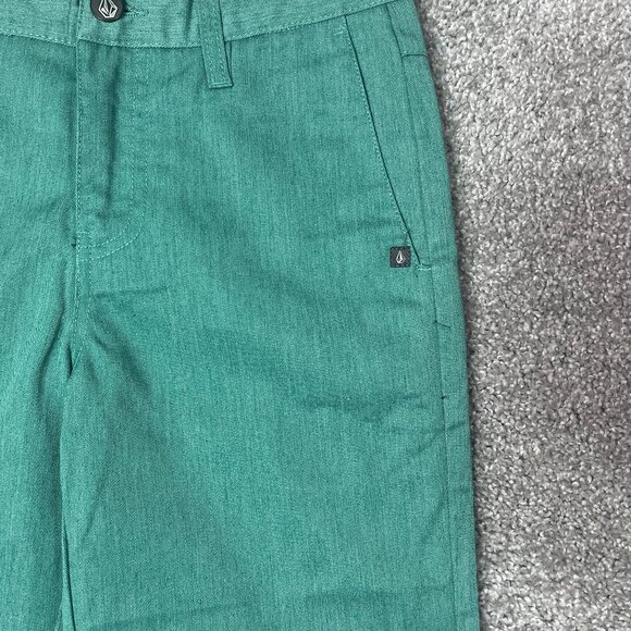 Volcom Shorts Youth 26 VMonty Chino Green 10 inch Inseam Skate Walking Shorts - Picture 7 of 7